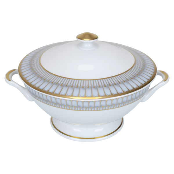 Arcades Grey & Gold - Footed Soup Tureen With Lid