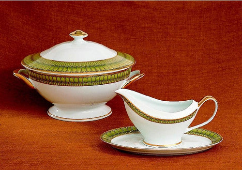 Arcades Green - Footed Soup Tureen With Lid