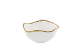 Salerno - White and Gold - Large Salad Bowl