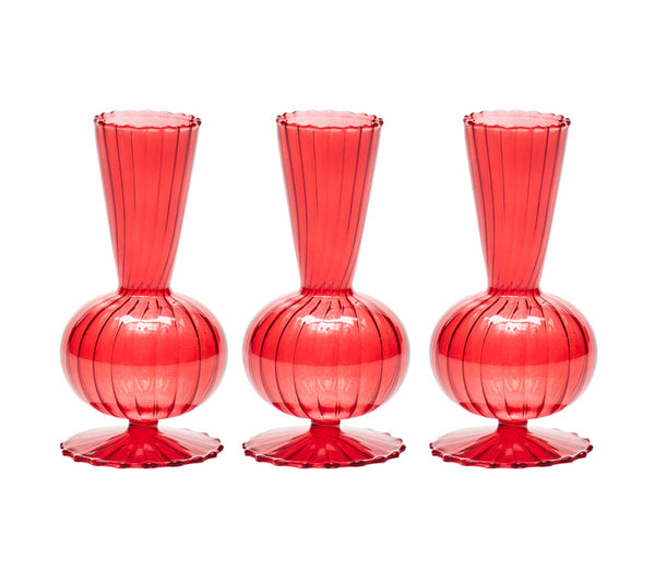 Tess Bud - Red Vase (Set of 3)