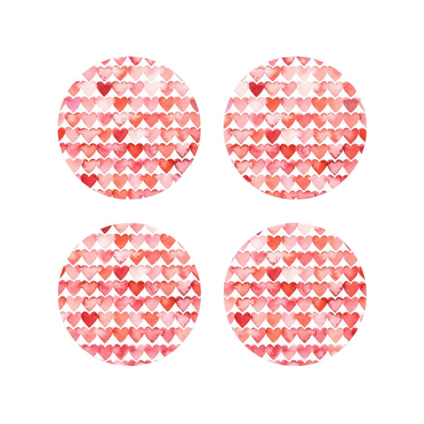 Watercolor Love Acrylic Round Coasters Inserts (Set of 4)