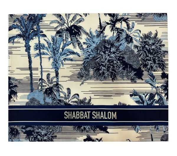 Challah Cover - Tropical Toile Blue