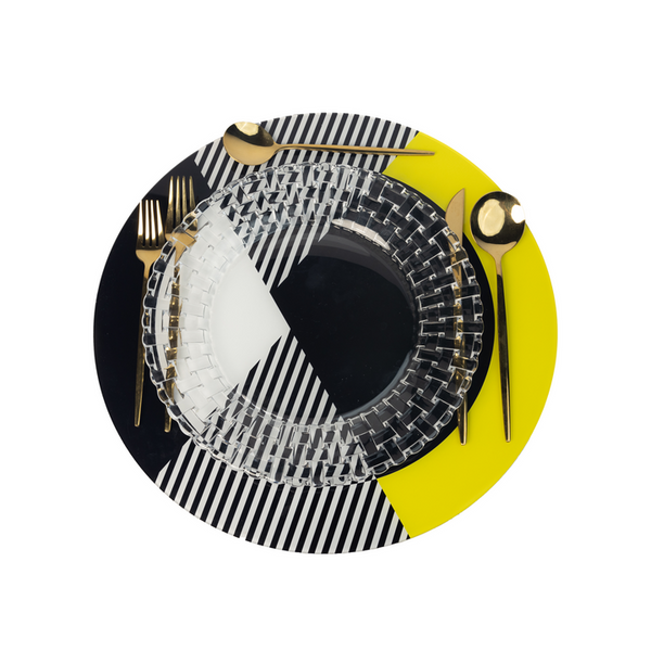 Placemats - Black, White and Yellow Kinetic (Set of 4)
