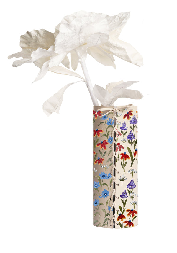 Floral Print Beige - Vase
