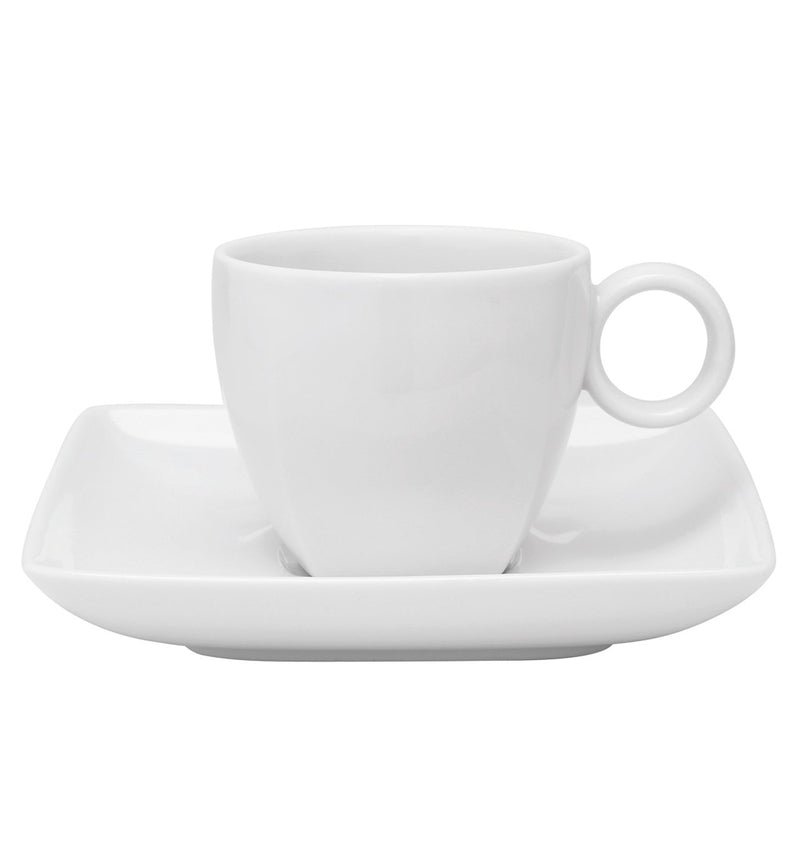 Carre White - Coffee Cup Saucer (Set of 6)
