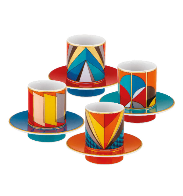 Futurismo - Espresso cups and saucers (Set of 4)