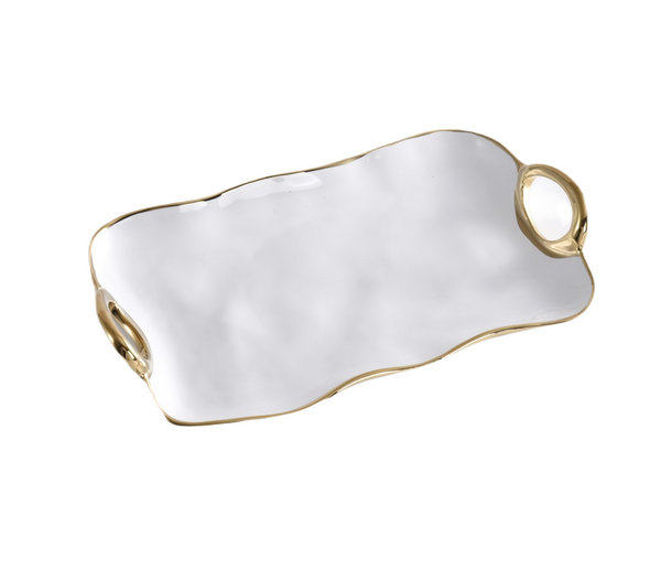 Golden Handles - White and Gold - Small Platter