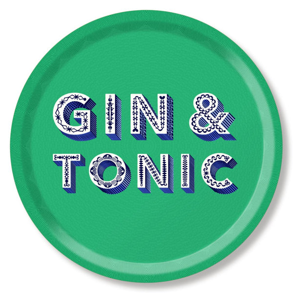 Word Collection - Gin & Tonic - Green Tray Round