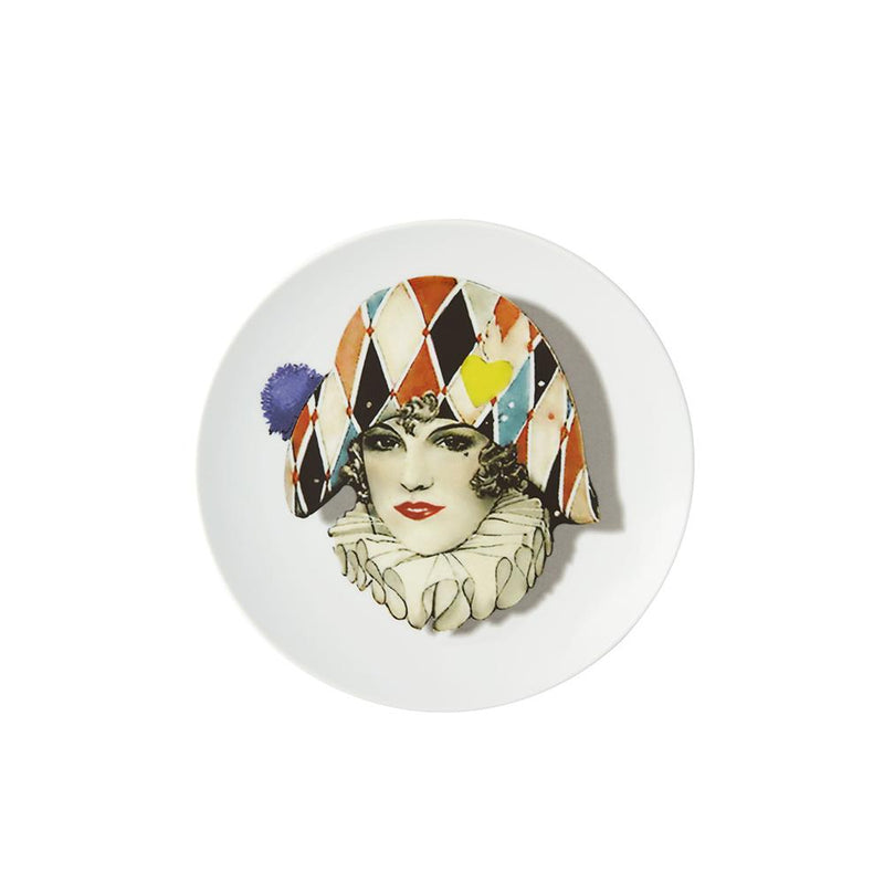 Love who you are - miss harlequin dessert plate