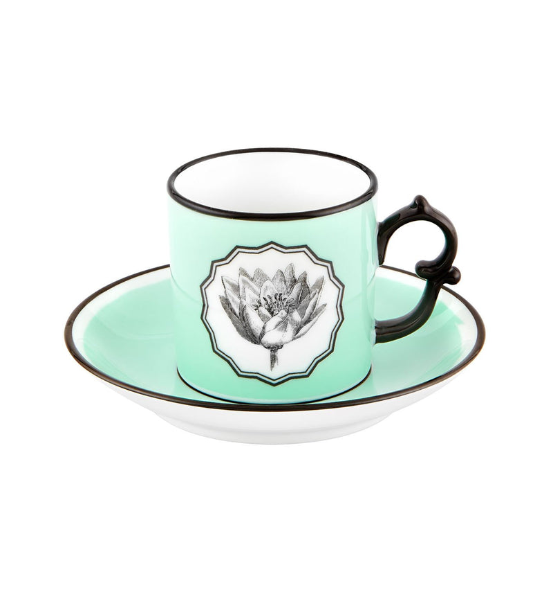 Herbariae - Coffee Cup And Saucer Green