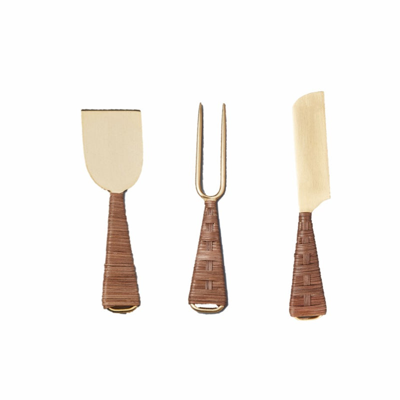 Rattan & Gold - Cheese Knife (Set of 3)