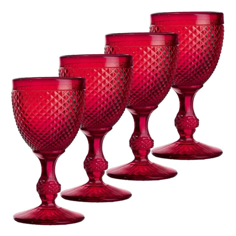 Bicos - Set Of 4 Water Goblets Red