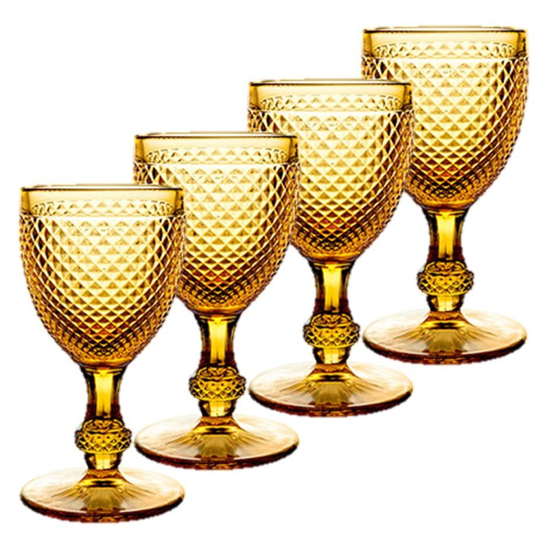 Bicos - Set Of 4 Water Goblets Amber