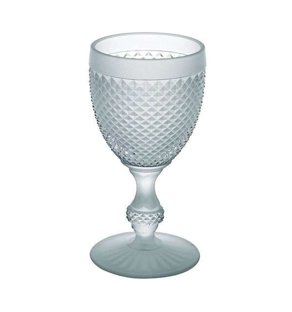Bicos - Frosted White Water Goblet