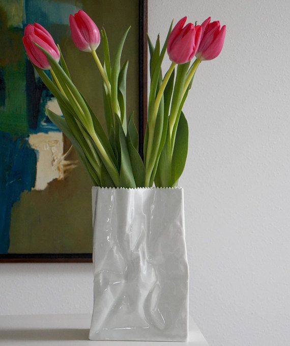 Paper Bag - Vase White