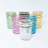 Tea glasses Stripes Colored Gold - (Set of 6)