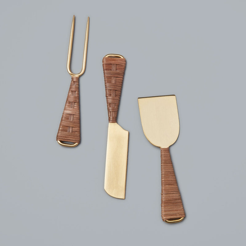 Rattan & Gold - Cheese Knife (Set of 3)