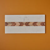 White Marble /  Wood -  Mosaic Rectangular Board