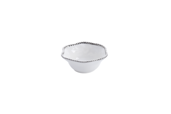Salerno - White and Silver - Medium Bowl