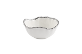 Salerno - White and Silver - Medium Salad Bowl