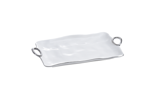 Handles with Style - White and Silver - Large Platter
