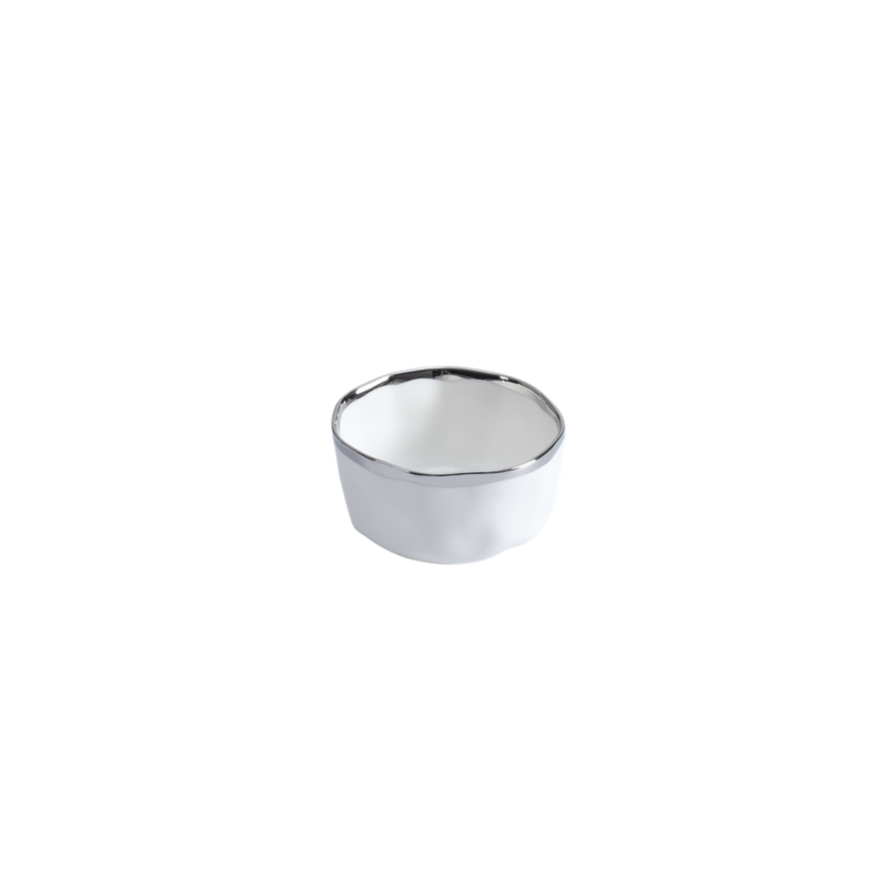 Bianca - White and Silver - Snack Bowl