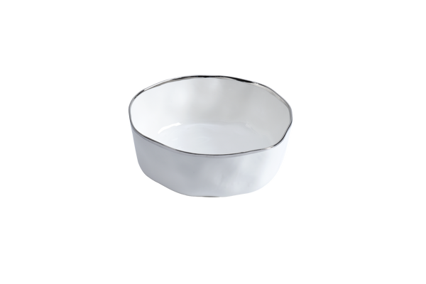 Bianca - White and Silver - Large Bowl