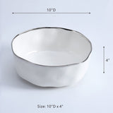 Bianca - White and Silver - Large Bowl
