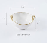 Golden Handles - White and Gold - Snack Bowl