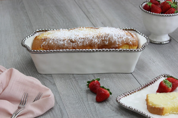 Salerno - White and Silver - Loaf Baking Dish