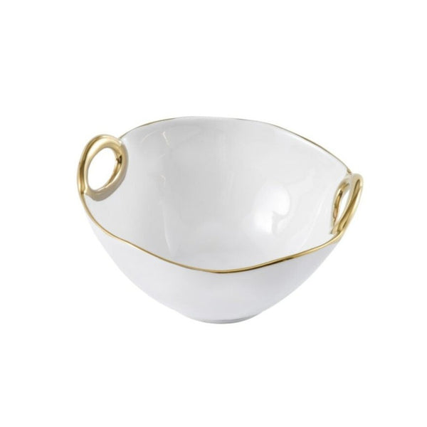 Golden Handles - White and Gold - Medium Bowl