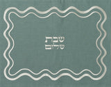 Challah Cover - Blue Wavy Linen