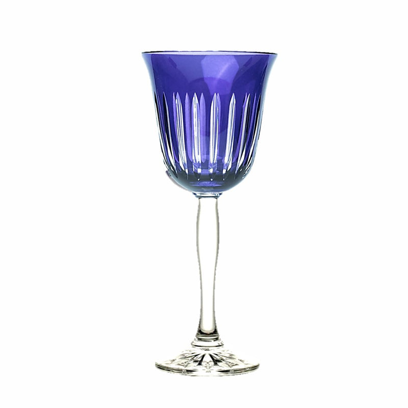 Water Goblet Stripes Violet (Set of 6)