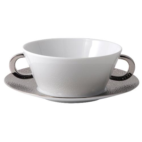 Ecume Platine - Bouillon Cup And Plate