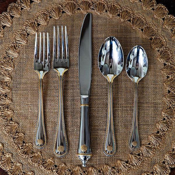 Berry & Thread  - Polished with Gold Accents Flatware (Set of 5)