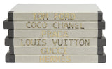 Book - "Custom Gold Lettering on Cream with Gray Trim"