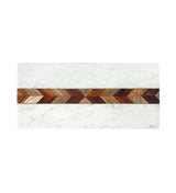 White Marble /  Wood -  Mosaic Rectangular Board