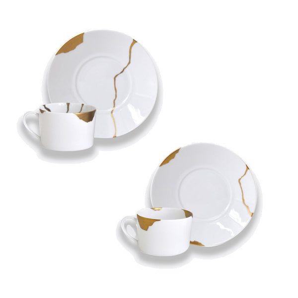 Kintsugi - Breakfast cups and saucers (Set of 2)