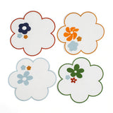 Floral Embroidered Linen - Coasters (Set of 4)
