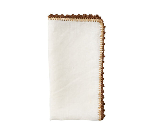 Knotted Edge - White / Natural & Brown Napkin (Set of 4)