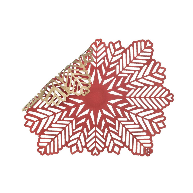 Snow - Placemat Gold / Red