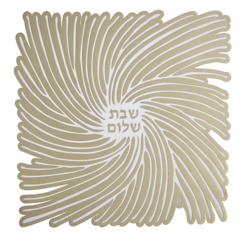 Espiral - Challah Cover Shabbat Shalom - Champagne
