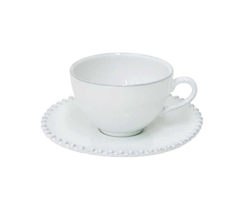 Pearl white - Tea cup & saucer (Set of 6)
