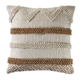Neutral Textured Color Block Throw Pillow  Square