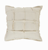 Solid Beige Ribbon Throw Pillow  Square