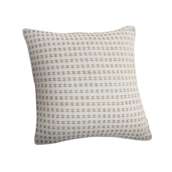 Ivory and Jute Interwoven Throw Pillow  Square