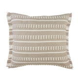 Dash Striped Indoor Outdoor Oversized Throw Pillow with Fringe Square