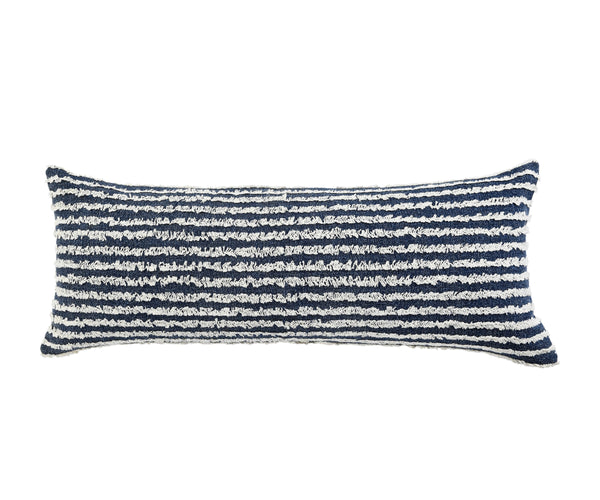 Ensign Blue Wispy Ways Lumbar Throw Pillow Rectangle