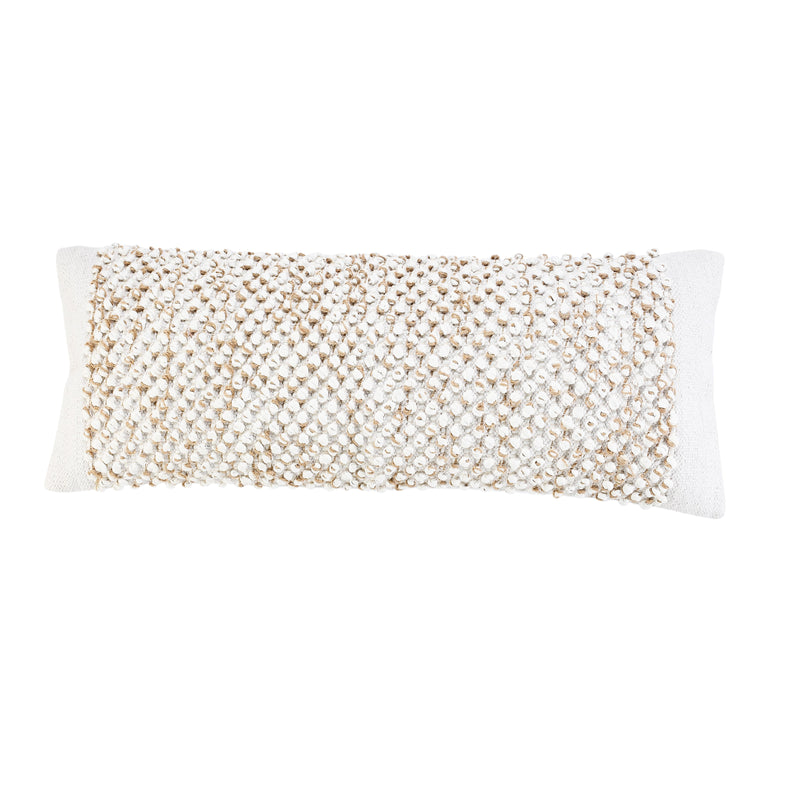 Bohemian Farmhouse Textured Knot Lumbar Throw Pillow Rectangle