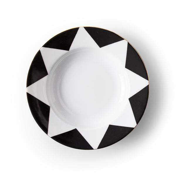 Peaks - Soup Plate Black and Gold